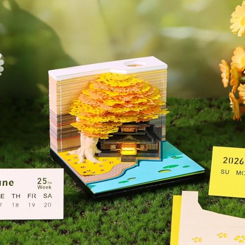 3D-Notizblock, Baumhaus-Notizblock mit Licht, abreißbar, Papierschnitzerei, Kunstblock, Notizblöcke, 3D-Haftnotizen, Bequemlichkeitspostnotizen, für Weihnachten, Einweihung, Desktop-Dekoration 3D-Notizblock, Baumhaus-Notizblock mit Licht, abreißbar, Papierschnitzerei, Kunstblock, Notizblöcke, 3D-Haftnotizen, Bequemlichkeitspostnotizen, für Weihnachten, Einweihung, Desktop-Dekoration von Generisch