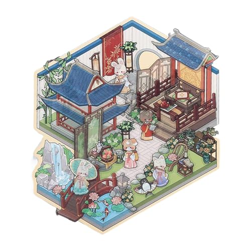 3D Scrapbook Sticker, House 3d Scene Sticker, Stress Relief Cute Stickers, Creative Do It Yourself Peel and Stick for Children Scrapbooking and Decoration von Generisch
