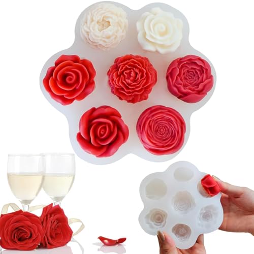 3D Silikonform Blumen fondant blumen formen sethandgemachte Seife Rose Blume Fondant Silikon Silikonformen Gießformen für Kuchen Dekoration Schokolade Handgemachte Süßigkeit Herstellung von Generisch
