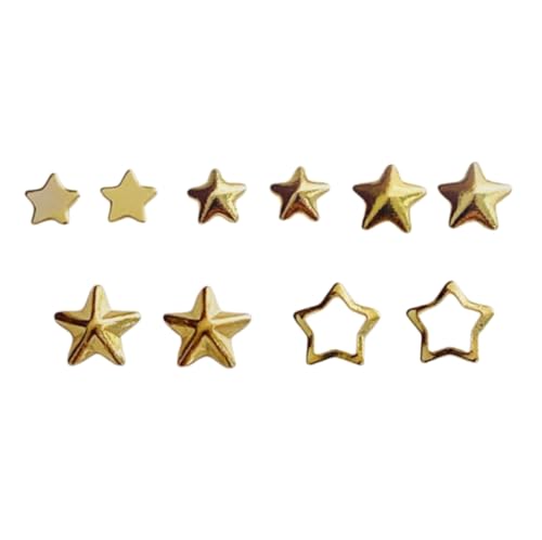 3D Star Nagel Strass Charms, Legierung Gold Silber Stern glänzende Frauen Maniküre Zubehör 3D Star Nagel Strass Charms, Legierung Gold Silber Stern glänzende Frauen Maniküre Zubehör von Generisch