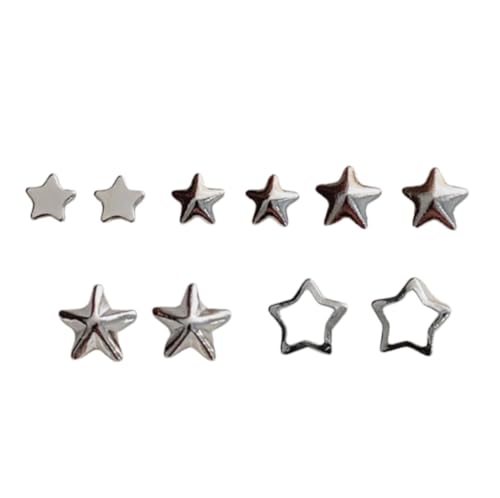 3D Star Nagel Strass Charms, Legierung Gold Silber Stern glänzende Frauen Maniküre Zubehör 3D Star Nagel Strass Charms, Legierung Gold Silber Stern glänzende Frauen Maniküre Zubehör von Generisch