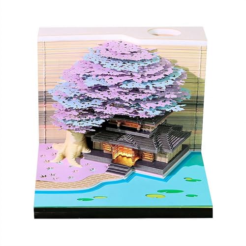 3D Tischkalender 2026, Zeitmesser Kalender 2026, Abreißen 3D Kirschblüte Baumhaus Papier Kunst Notizblock mit Stifthalter, Papierschnitzerei Haus Skulptur Geschenk für Schule Home Office 3D Tischkalender 2026, Zeitmesser Kalender 2026, Abreißen 3D Kirschblüte Baumhaus Papier Kunst Notizblock mit Stifthalter, Papierschnitzerei Haus Skulptur Geschenk für Schule Home Office von Generisch