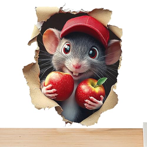 3D Wandaufkleber | Cartoon Loch Wandsticker - Niedliche Kreative Abziehbare Klebefolie Für Bad Garten Wohnung Kinderzimmer Küche Schlafzimmer Dekoration von Generisch