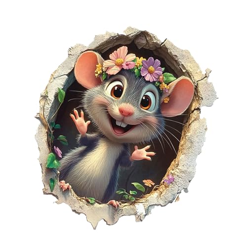 3D Wandaufkleber | Cartoon Loch Wandsticker | Niedliche Kreative Abziehbare Klebefolie Für Bad Garten Wohnung Kinderzimmer Küche Schlafzimmer Dekoration von Generisch