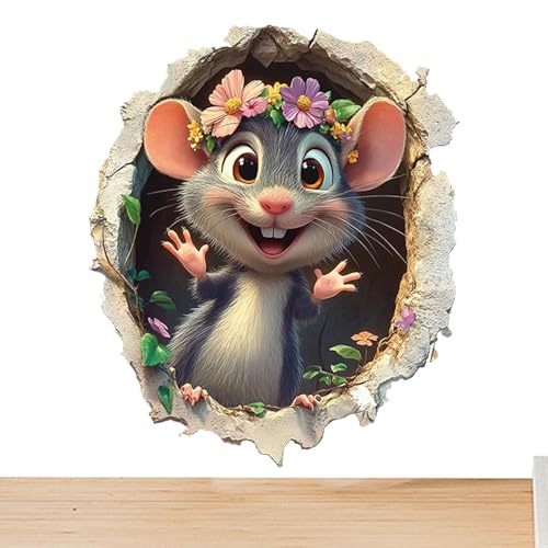 3D Wanddeko Kunst | Cartoon Loch Wandsticker - Kreativ Abziehbar Wandtattoos Für Badezimmer Schlafzimmer Küche Kinderzimmer Wohnaccessoire Dekoration von Generisch
