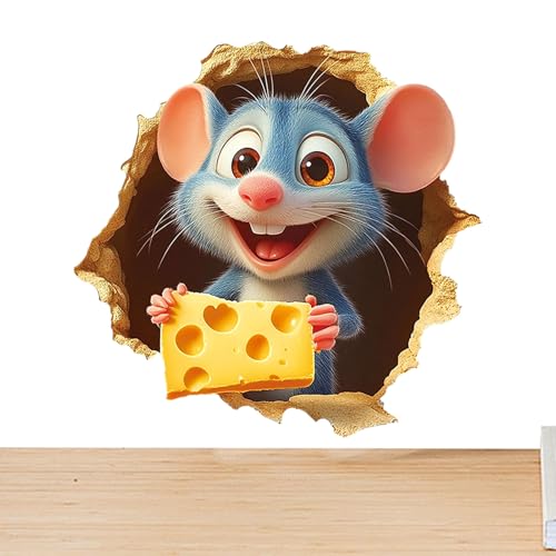 3D Wandsticker Deko, Cartoon Loch Wandsticker, Kreativ Abziehbar Wandtattoos Für Badezimmer Schlafzimmer Küche Kinderzimmer Wohnaccessoire Dekoration von Generisch