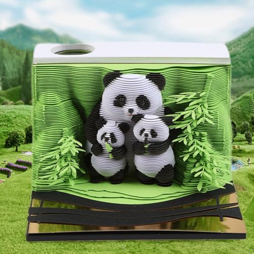 3D-Zeitmess-Kalender 2026, kreativer Panda-Schreibtisch-Wochenkalender mit Acrylhülle, 3D-Notizblock 2026, Papierskulptur, antihaftbeschichtete Notizen, Papierschnitzerei, Kunsthandwerk für 3D-Zeitmess-Kalender 2026, kreativer Panda-Schreibtisch-Wochenkalender mit Acrylhülle, 3D-Notizblock 2026, Papierskulptur, antihaftbeschichtete Notizen, Papierschnitzerei, Kunsthandwerk für von Generisch