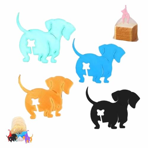 3D-bedruckte Katzen-Hintern Brot-Krawatte | wiederverwendbare Lebensmittelbeutelklammern mit Haustier-Humor | hält Snacks frisch und bringt Spaß in die Küche (Hund) von Generisch