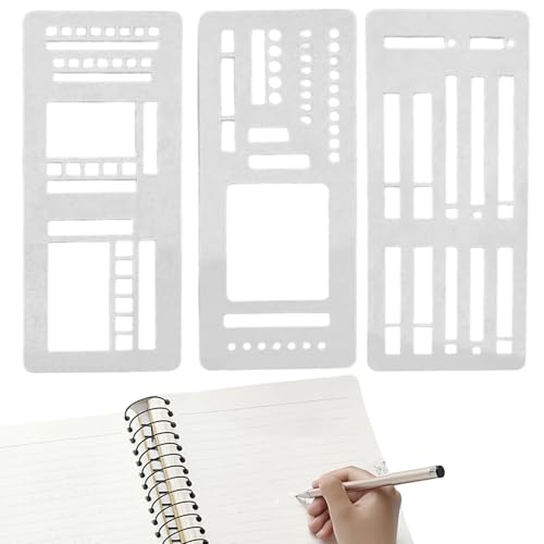 3er-Pack Handgefertigte Flexible Aufzeichnungsvorlage, Planer-Schablonen-Set, Bullet Journaling-Schablone Für 5 Mm Punktraster, Zeichen- Und Schriftvorlagen Für Tagebuch, Kalender Und Bastelbedarf 3er-Pack Handgefertigte Flexible Aufzeichnungsvorlage, Planer-Schablonen-Set, Bullet Journaling-Schablone Für 5 Mm Punktraster, Zeichen- Und Schriftvorlagen Für Tagebuch, Kalender Und Bastelbedarf von Generisch