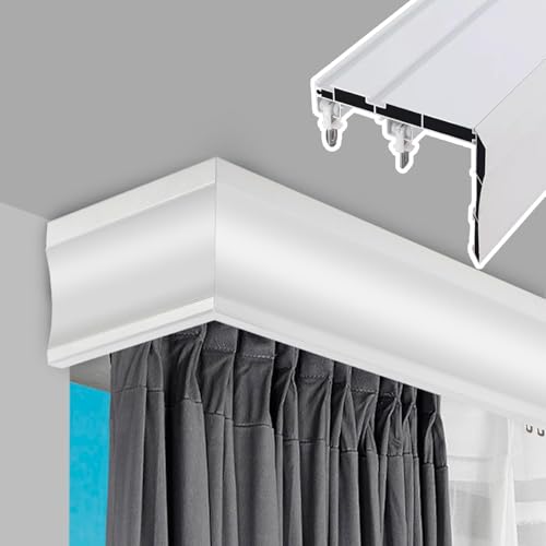 3in1 Gardinenschienensystem mit Querbehang und Doppelläufen für Büro, Wohnzimmer und Raumteiler 3in1 Gardinenschienensystem mit Querbehang und Doppelläufen für Büro, Wohnzimmer und Raumteiler von Generisch