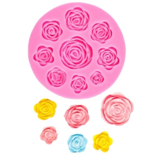 4/2 Stück 9 Blumen-Silikonformen Kerzen Formen Silikon Rosen Nelke Pfingstrose Silikonformen Gießformen Frühling Kerzen Kerzenformen zum Gießen Blumen 3D (Blume) von Generisch