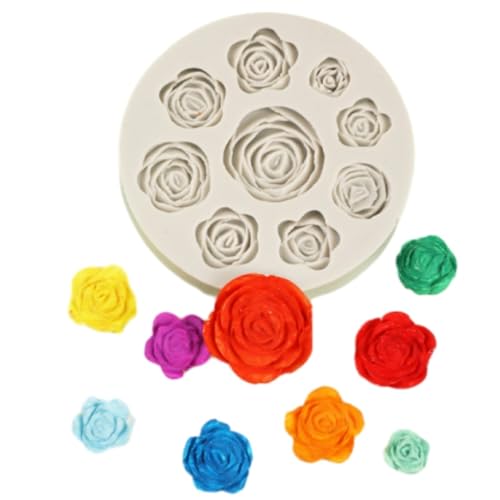4/2 Stück 9 Blumen-Silikonformen Kerzen Formen Silikon Rosen Nelke Pfingstrose Silikonformen Gießformen Frühling Kerzen Kerzenformen zum Gießen Blumen 3D (Blume) von Generisch