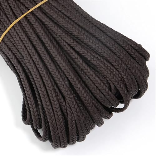 4,5 m, 5 mm, geflochtenes PU-Lederband, flaches Seil for Heimwerker, Basteln, Nähen, Schmuckherstellung, Geschenkverpackungen und Bekleidungszubehör(Deep Brown) von Generisch
