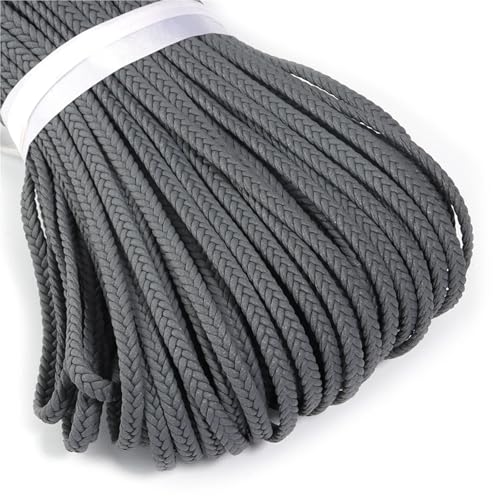 4,5 m, 5 mm, geflochtenes PU-Lederband, flaches Seil for Heimwerker, Basteln, Nähen, Schmuckherstellung, Geschenkverpackungen und Bekleidungszubehör(Gray) von Generisch