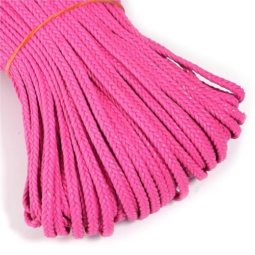 4,5 m, 5 mm, geflochtenes PU-Lederband, flaches Seil for Heimwerker, Basteln, Nähen, Schmuckherstellung, Geschenkverpackungen und Bekleidungszubehör(Pink) von Generisch