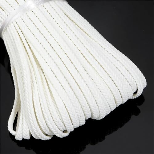 4,5 m, 5 mm, geflochtenes PU-Lederband, flaches Seil for Heimwerker, Basteln, Nähen, Schmuckherstellung, Geschenkverpackungen und Bekleidungszubehör(White) von Generisch