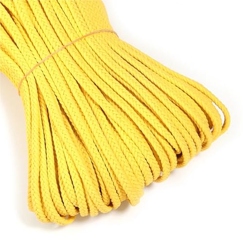 4,5 m, 5 mm, geflochtenes PU-Lederband, flaches Seil for Heimwerker, Basteln, Nähen, Schmuckherstellung, Geschenkverpackungen und Bekleidungszubehör(Yellow) von Generisch