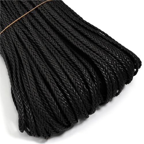4,5 m, 8 mm, geflochtenes PU-Lederband, for die Herstellung von Bastel- und Ornamenten und handgefertigten Accessoires(Black) von Generisch