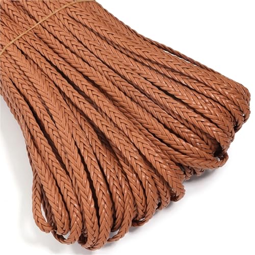 4,5 m, 8 mm, geflochtenes PU-Lederband, for die Herstellung von Bastel- und Ornamenten und handgefertigten Accessoires(Brown) von Generisch