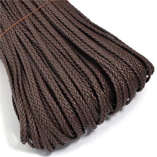 4,5 m, 8 mm, geflochtenes PU-Lederband, for die Herstellung von Bastel- und Ornamenten und handgefertigten Accessoires(Deep Brown) von Generisch