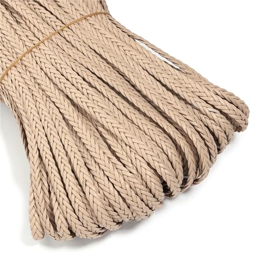4,5 m, 8 mm, geflochtenes PU-Lederband, for die Herstellung von Bastel- und Ornamenten und handgefertigten Accessoires(Khaki) von Generisch