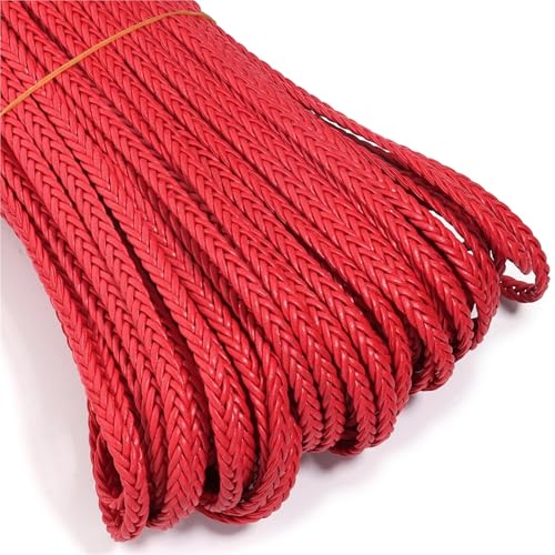 4,5 m, 8 mm, geflochtenes PU-Lederband, for die Herstellung von Bastel- und Ornamenten und handgefertigten Accessoires(Red) von Generisch