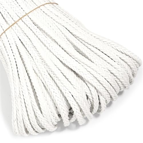 4,5 m, 8 mm, geflochtenes PU-Lederband, for die Herstellung von Bastel- und Ornamenten und handgefertigten Accessoires(White) von Generisch