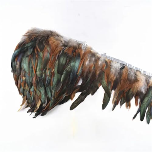 4,5 m Hahnfedern, Fransen für Kleidung, Schmuck, Dekoration, Hochzeit, Kopfschmuck, Bastelzubehör, silberfarbene Federn, 4,5 m 4,5 m Hahnfedern, Fransen für Kleidung, Schmuck, Dekoration, Hochzeit, Kopfschmuck, Bastelzubehör, silberfarbene Federn, 4,5 m von Generisch