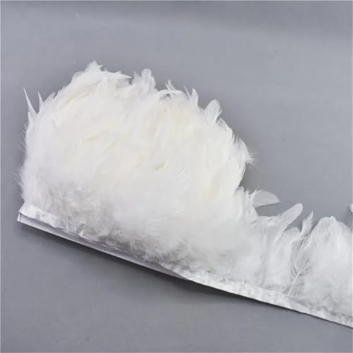 4,5 m Hahnfedern, Fransen für Kleidung, Schmuck, Dekoration, Hochzeit, Kopfschmuck, Bastelzubehör, weiße Federn, 9,4 m 4,5 m Hahnfedern, Fransen für Kleidung, Schmuck, Dekoration, Hochzeit, Kopfschmuck, Bastelzubehör, weiße Federn, 9,4 m von Generisch
