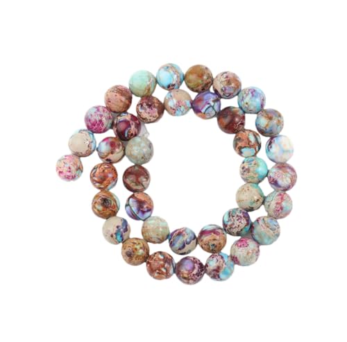 4/6/8/10 mm Naturstein-Jaspisperlen, rund, lose Perlen für Schmuckherstellung, DIY-Charm-Armbänder, D, 8 mm (ca. 46 Stück) von Generisch