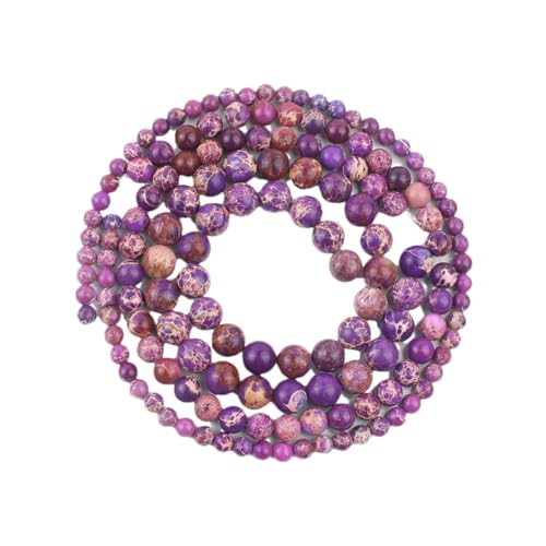 4/6/8/10 mm runde lose Natursteinperlen für Schmuckherstellung, Handarbeit, DIY-Charm-Armbänder, 38,1 cm Q 10 mm (ca. 36 Stück) von Generisch
