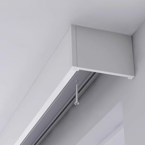 4,8 m 3-in-1 Vorhangschiene - Nano Silence Gleiter für Decken-/Wandmontage, inklusive Volant & Doppelschienen, ideal für reibungslose Vorhangbewegungen von Generisch