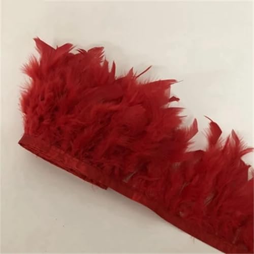 4–10 m, 10–15 cm, Truthahn-Federborten für Kleid, Hochzeitsdekorationen, Federspitzenbänder, rot, 10 m von Generisch