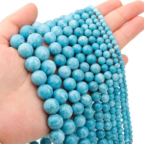 4–12 mm natürliche Edelstein-Perlen, rund, lose Abstandshalter, Perlen für Schmuckherstellung, DIY, Charms, Armband, Zubehör, 38,1 cm Durchmesser, 8 mm (ca. 46 Stück) von Generisch