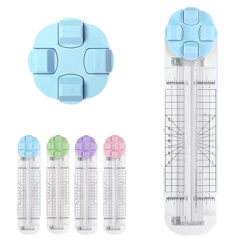 4-In-1 Multi-Function Paper Trimmer, Small Paper Cutter with 4 Way Papers Cutter, Equipped with Straight, Wavy, Perforation and Crease Blade, for Daily Manual and Office Use (Blue) von Generisch