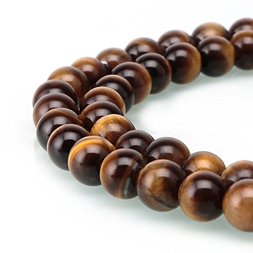 4 Stränge, Naturgold, Gelb, Tigerauge, Heilstein, 6 mm, runde lose Perlen, Edelstein-Abstandshalter (232–248 Stück) für Bastelarbeiten, Schmuckherstellung, U1012-6 von Generisch