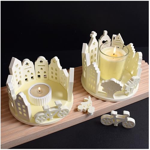4 Stück 3D Kerzenform Silikon, Wiederverwendbare Weihnachts-Deko Kerzenherstellung Set für Weihnachtsbaum, Geschenk, Heimdekor von Generisch