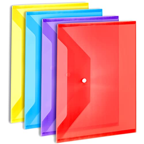 4 Stück A4 Kunststoff-Aktenordner mit Schnappverschluss – transparente Umschlagtaschen, Dokumenten-Organizer, Aktenhalter für Papiere und Dokumente 4 Stück A4 Kunststoff-Aktenordner mit Schnappverschluss – transparente Umschlagtaschen, Dokumenten-Organizer, Aktenhalter für Papiere und Dokumente von Generisch