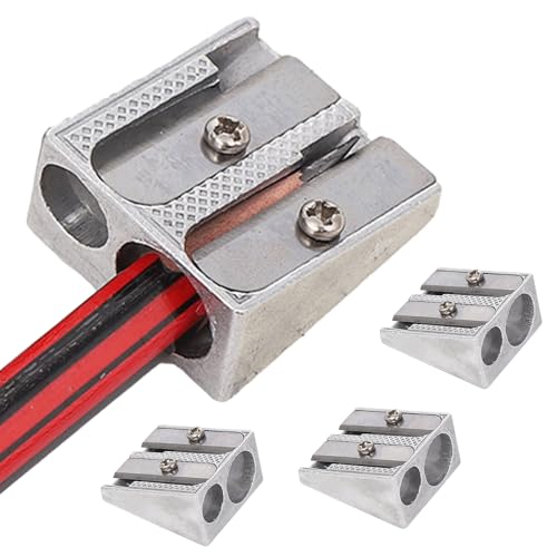 4 Stück Bleistiftspitzer-Set, Doppelloch-Bleistiftspitzer Aus Metall, Manueller Graphit-Bleistiftspitzer, Hand-Bleistiftspitzer Mit Buntstiften, Bleistiftspitzer Für Make-up, Lippen Und Eyeliner von Generisch