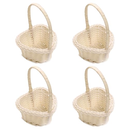 4 Stück Blumenmädchen Korb | Klei-ner Rattan Korb Weidenkorb mit Griff | Weiden Blumenkörbchen Hochzeit | Flower Blumenkorb Für Vintage Hochzeits Garten Zuhause Hochzeit Party Dekoration 4 Stück Blumenmädchen Korb | Klei-ner Rattan Korb Weidenkorb mit Griff | Weiden Blumenkörbchen Hochzeit | Flower Blumenkorb Für Vintage Hochzeits Garten Zuhause Hochzeit Party Dekoration von Generisch