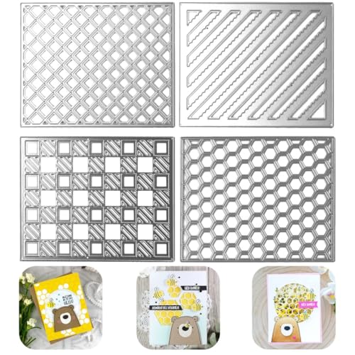 4 Stück Metall Stanzformen Scrapbooking Wiederverwendbare Prägeschablonen Perfekt für Papierbasteln und Kartenherstellung von Generisch