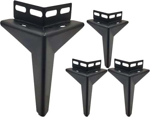 4 Stück Moderne Möbelbeine aus Metall for Sofas, polierte Tisch- und Schrankfüße, DIY-Stützfüße, Ersatzfüße, 2 Farben, 600 lbs(Black,15cm) von Generisch