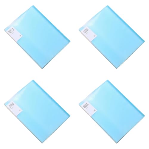 4 Stück Sichtbuch A4 mit Klarsichthüllen, Ringbuch, A4 Präsentationsmappe 60 Taschen, Transparente Hülle, Sichtmappe Präsentationsordner mit Transparenten Hüllen (Blau) von Generisch
