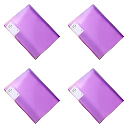 4 Stück Sichtbuch A4 mit Klarsichthüllen, Ringbuch, A4 Präsentationsmappe 60 Taschen, Transparente Hülle, Sichtmappe Präsentationsordner mit Transparenten Hüllen (Violett) von Generisch