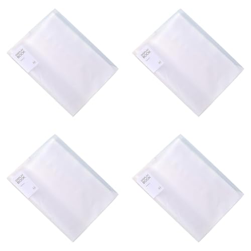 4 Stück Sichtbuch A4 mit Klarsichthüllen, Ringbuch, A4 Präsentationsmappe 60 Taschen, Transparente Hülle, Sichtmappe Präsentationsordner mit Transparenten Hüllen (Weiß) von Generisch