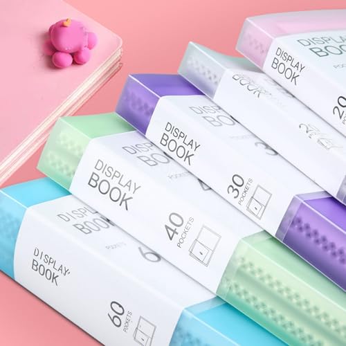 4 Stück Sichtbuch A4 mit Klarsichthüllen, Ringbuch, A4 Präsentationsmappe 60 Taschen, Transparente Hülle, Sichtmappe Präsentationsordner mit Transparenten Hüllen (Zufällig gemischt) von Generisch
