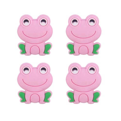 4 Stück Silikon-Nadelspitzenschutz, bunte Frosch-Stricknadel-Stopper, niedliche Nadel-Frosch-Stopper, Frosch-Stricken von Generisch