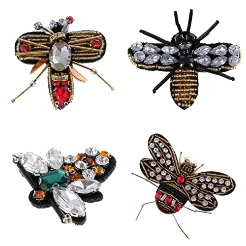 4 Stück Strass-Applikationen, Perlen, Patch, Nähen, Basteln, Verzierung 4 Stück Strass-Applikationen, Perlen, Patch, Nähen, Basteln, Verzierung von Generisch