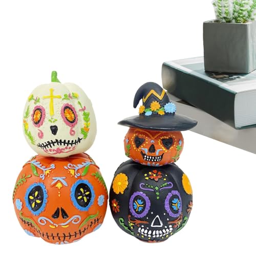 - , 4 Stück stapelbares magnetisches Harz- -Set, Halloween-dekorative Ornament-Statue für Zuhause, Flur, Urlaub, Schreibtisch, Party, Schlafzimmer, Festival, Tischdekoration, gruseliges - , 4 Stück stapelbares magnetisches Harz- -Set, Halloween-dekorative Ornament-Statue für Zuhause, Flur, Urlaub, Schreibtisch, Party, Schlafzimmer, Festival, Tischdekoration, gruseliges von Generisch