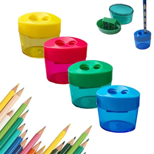 4 Stücke Anspitzer mit Behälter,Doppelspitzer,Spitzer mit Buntstifte,4 Farben Manueller Doppelloch-Bleistiftspitzer für Verschiedene Arten von Bleistiften Schule Büro Kinder Studenten Reisen 4 Stücke Anspitzer mit Behälter,Doppelspitzer,Spitzer mit Buntstifte,4 Farben Manueller Doppelloch-Bleistiftspitzer für Verschiedene Arten von Bleistiften Schule Büro Kinder Studenten Reisen von Generisch